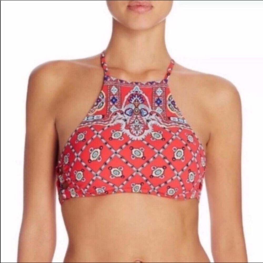Nannette Lepore Pretty Tough High Neck Swim Top